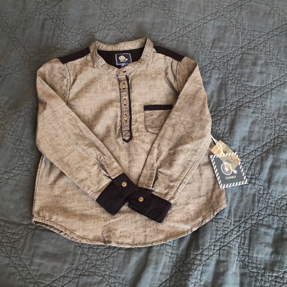 Boys navy dress shirt